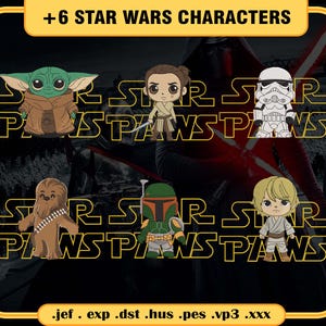 6 Cartoon War Movie Characters Embroidery Bundle, Sience Fiction Movie Characters Embroidery Bundle, Television Series Embroidery Bundle
