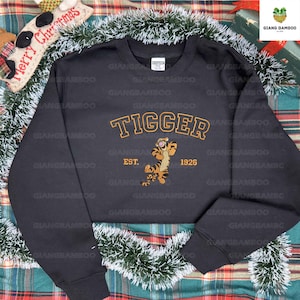 Cartoon Tiger Embroidered Sweaters, Cartoon Movie Embroidered Shirt, Cartoon Bear And Friend Embroidered Sweatshirt, Cartoon Sweatshirt