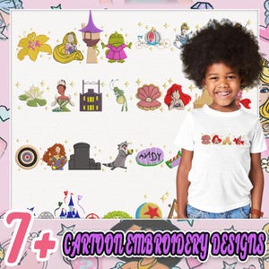 Movie Cartoon Embroidery Bundle, Magic Kingdom Embroidery Bundle, 7+ Embroidery Cartoon Bundle, Instant Download