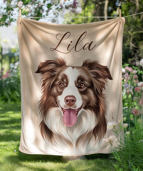 Cat Picture Blanket, Custom Dog Portrait Blanket, Custom Pet