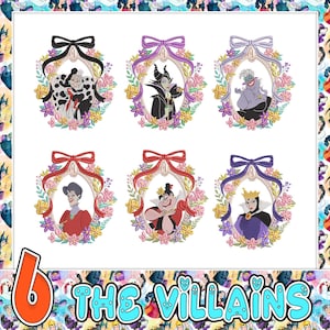 Princess Movie Cartoon Embroidery Design, Villains Mirror Bow Embroidery Design, Magical Kingdom Embroidery Design, Instant Download