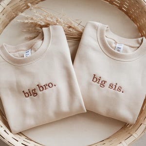 Big Sister Toddler Shirt, Family Matching Shirt, Siblings Sweatshirt, Big Bro Big Sis Embroidered Youth Sweatshirt, Youth Sweatshirt