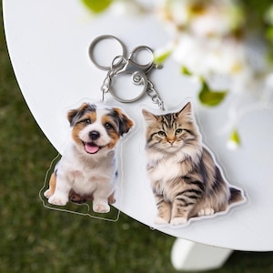 Personalized Pet Photo Keychain, Custom Dog Keychain, Cat Keychain, Cat Mom Gift, Pet Gift Keychain, Pet Loss Gift, Dog Photo Gift