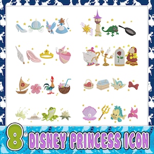 Princess Family Embroidery Bundle Design, Princess Icon Embroidery Bundle Design, Magic Kingdom Embroidery Design, Girl Trip
