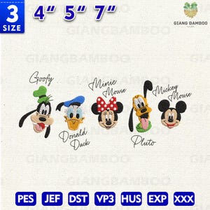 Projekt haftu Signatures Cartoon Mouse, projekt haftu Magical Land, projekt haftu Cartoon Mouse And Friends, natychmiastowe pobranie
