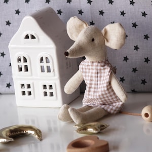 Handmade  Soft Toy | Waldoef Style Toy | Nordic Nursery Decor | Baby Gift | Dollhouse Mouse Gift | Small Mouse | Collectible Fabric Mouse