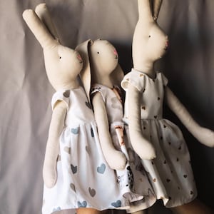 Handgemaakte Tilda Bunny-pop – Kraamcadeau – Knuffel Scandinavische stijl – Kinderkamerdecoratie – Paashaascadeau – Tilda Rabbit