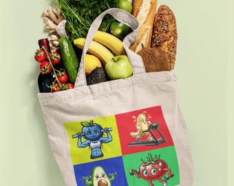 Torba ekologiczna z kolorowym płóciennym nadrukiem artystycznym, wielokrotnego użytku, z organicznego płótna bawełnianego, na zakupy na targu rolniczym