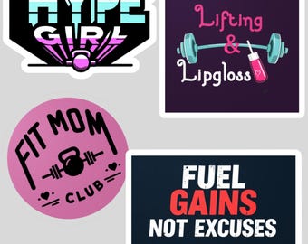 Gym Stickers for Women Gym Coach Gift Fitness Sticker Bundle Decal for Water Bottle Workout Stickers Motivation Sticker Vinyl Sticker Laptop