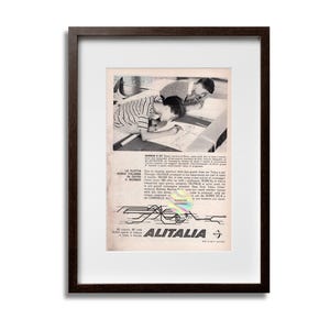 Manifesto pubblicitario Alitalia 1966 Ritaglio originale di rivista 25x17 cm Vintage anni '60 Pubblicità aerea Casa Ufficio Decorazione Regalo Da collezione