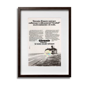 Werbeposter TIRRENIA 1966 Original Magazinausschnitt 25x16 cm Vintage 1960s Wand Kunst Home Office Decor Geschenk Sammlerstück
