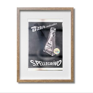 Manifesto pubblicitario anni '60 Ritaglio di rivista italiana BITTER SPELLEGRINO 1969 35x25 cm Casa Ufficio Pub Decorazione Regalo Collezionabile