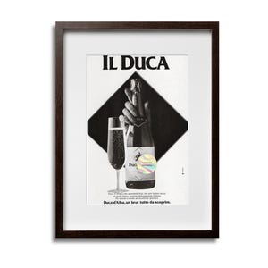 Manifesto pubblicitario anni '60 Rivista italiana Ritaglio Spumante DUCA D'ALBA 25x16 cm Arte murale vintage Regalo da collezione