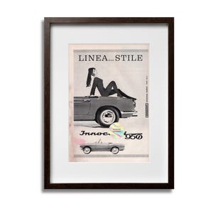 Manifesto pubblicitario INNOCENTI Car Ad 1966 Ritaglio originale di rivista italiana 25x17 cm Vintage anni '60 Wall Art Regalo da collezione