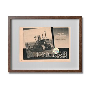 Poster pubblicitario Hanomag Tractors Original Magazine Clipping 1941 Poster pubblicitario italiano 16,5x25,5 cm Wall Art Home Office Regalo da collezione