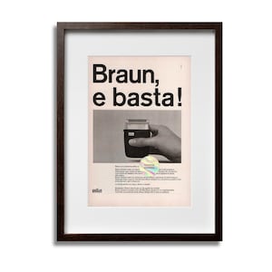 Manifesto pubblicitario originale 1962 ritaglio di rivista italiana BRAUN Rasoio 25x15 cm Vintage anni '60 Wall Art Regalo da collezione