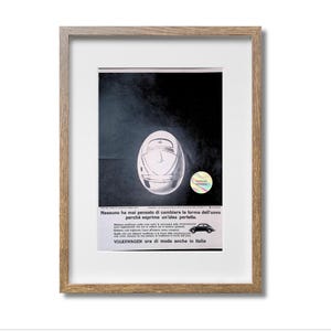 Cartel publicitario Volkswagen original de 1966, recorte de revista italiana, anuncio de coche de los años 60, 35 x 25 cm, arte de pared enmarcable, regalo coleccionable
