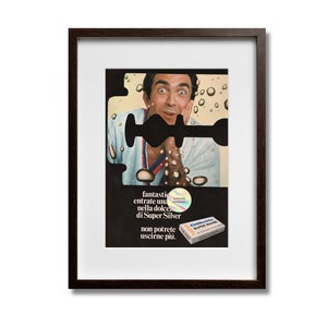 Poster pubblicitario 1963 Gillette Super Silver Blades Ritaglio originale di rivista 17x25 cm Retro Wall Art Home Office Decor Regalo da collezione