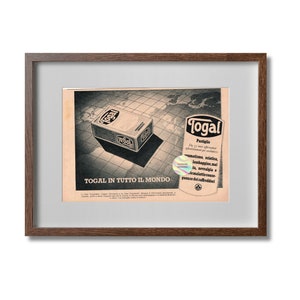 Poster pubblicitario Togal Cold Tablets Ritaglio originale di rivista 1941 Pubblicità vintage italiana 17,5x25 cm