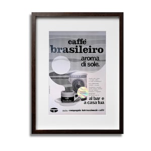 Manifesto pubblicitario anni '60 Rivista italiana originale ritaglio Caffè CAFFE' BRASILEIRO 36x26 cm Casa Ufficio Arredamento Regalo Collezionabile