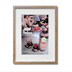 Manifesto pubblicitario MARTINI Amaro Liquore 1967 Ritaglio di rivista italiana 36x26 cm Vintage anni '60 Arte murale Regalo da collezione