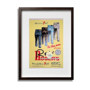 Manifesto pubblicitario ROY ROGER'S Blue Jeans 1966 Rivista italiana Ritaglio 33x24 cm Vintage anni '60 Wall Art Regalo Collezionabile