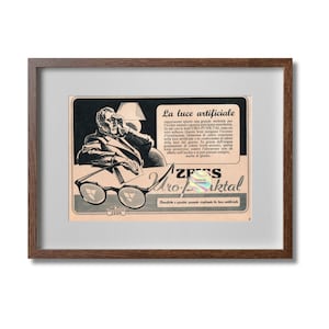 Werbeplakat Zeiss Brillengläser Original Zeitschriftenausschnitt 1941 Italienisches Werbeplakat 18.5x26 cm Wand Kunst Home Office Geschenk Sammlerstück