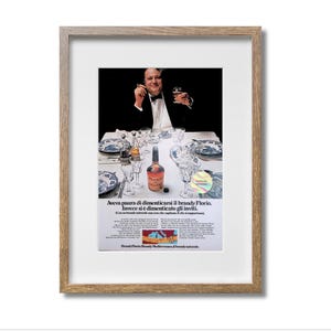 Manifesto pubblicitario Brandy FLORIO Originale 1967 Ritaglio di rivista italiana Anni '60 36x26 cm Casa Ufficio Pub Decorazione Regalo Da collezione