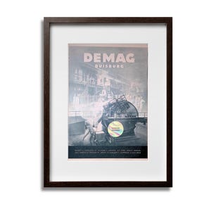 Cartel publicitario DEMAG DUISBURG 1944 Revista italiana Recorte original 33x24 cm Arte industrial de los años 1940 Decoración de pared Regalo Coleccionable