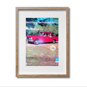 Manifesto pubblicitario Chrysler Simca 1969 Rivista italiana Ritaglio originale 32x25 cm Vintage anni '60 Auto Pubblicità Wall Art Regalo da collezione