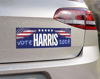 Car Bumper Magnet size 10x3 President Harris Car Magnet 2024 Vinyl Magnet Car 2024