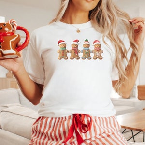 Chemise en pain d'épice Chemise de Noël mignonne bonhomme en pain d'épice tshirt femme t-shirt de vacances t-shirt d'hiver cadeau pour boulanger haut de Noël sweat d'hiver