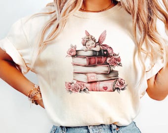 Book Lover Valentine Sweatshirt, Gift for Book Lovers, Coquette Valentine Bookish shirt, Gift for Librarian, Bookworm T-shirt, Reading Shirt