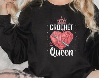 Crochet Queen T-Shirt Gift for Crochet Lover Crocheting tshirt Gift for Grandma Crochet Gift for Mom Cute Crochet Gift Knitting Lover Gift