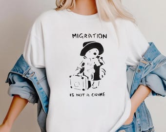 Migration is Not a Crime T-Shirt, No More Detention T-Shirt, Immigration Gift, Immigrant Human Rights Hoodie, Activist Protest Sweatshirt