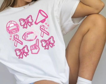 Pink Neon Baseball Shirt, Sports Mom Tee, Neon Football Pink Out Shirt, Breast Cancer Bow Shirt, Neon Baseball Sweatshirt, Sports Mom Tee