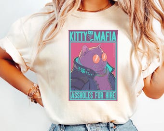 T-Shirt Cyberpunk Pets T-shirt, Cyberpunk Style Unisex Japan, Cat Lover shirt, Japanese Cat, Cute Kitty Design Apparel, Kawaii Sweatshirt