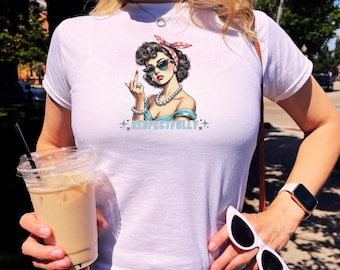 Respectfully Baby Tee, Holiday Outfit, Cute Y2K Retro Style, Coquette Graphic, 90s baby tee Cute Baby T for Girls, mental health Tee