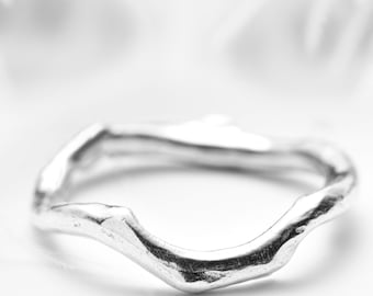 Stacking silver ring - Organic coral branch inspired band - Shipwrecked in Heaven