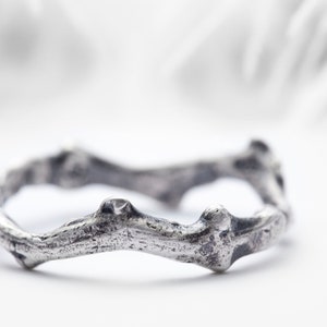 mens sterling silver ring, rough coral branch inspired wedding band - Shipwrecked in Heaven