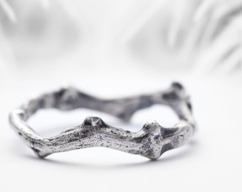 mens sterling silver ring, rough coral branch inspired wedding band - Shipwrecked in Heaven