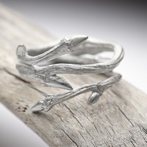 Elvish Twine sterling silver twig ring stacking ring RedSofa jewelry image 1