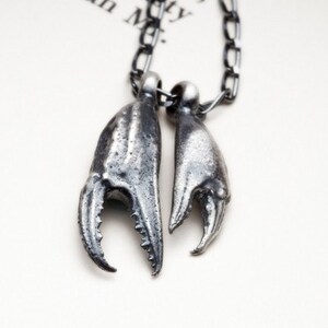 Cancer Zodiac : Crab Claw necklace in sterling silver Together Forever RedSofa jewelry image 3