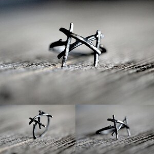 MANNAZ Rune Ring, sterling silver twigs Spirit of Humanity, Man, Divine Union image 4