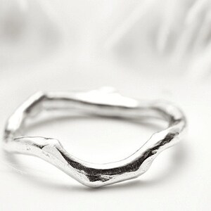 silver wedding band set, coral branch inspired sterling silver rings Shipwrecked in Heaven image 3