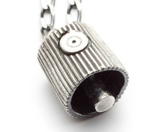 Silver spray can nozzle necklace - Tag'n Run - RedSofa jewelry