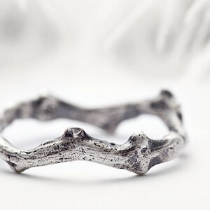 silver wedding band set, coral branch inspired sterling silver rings Shipwrecked in Heaven image 4