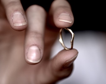 not so simple gold wedding band, coral branch inspired ring - Shipwrecked in Heaven