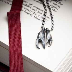 Cancer Zodiac : Crab Claw necklace in sterling silver Together Forever RedSofa jewelry image 5