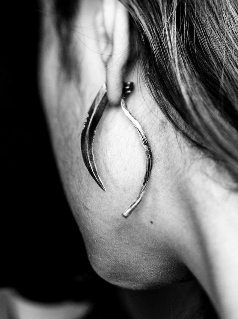 Scythe ear jacket, sterling silver earring Joanna Szkiela x Ovate collab image 3